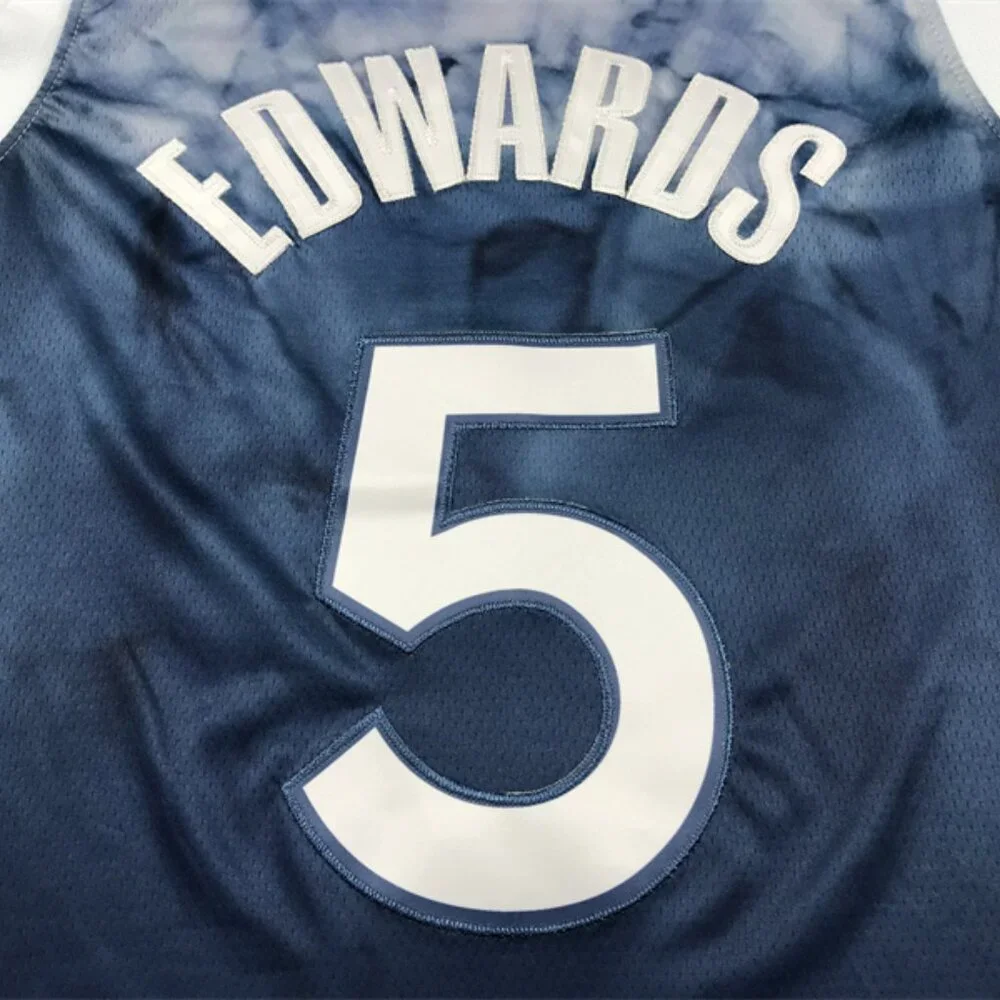 Mens Youths Kids Anthony Edwards Blue White Stitched Jersey - Picture 4 of 5
